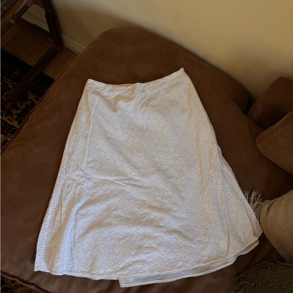 Carole Little White Eyelet A-Line Skirt